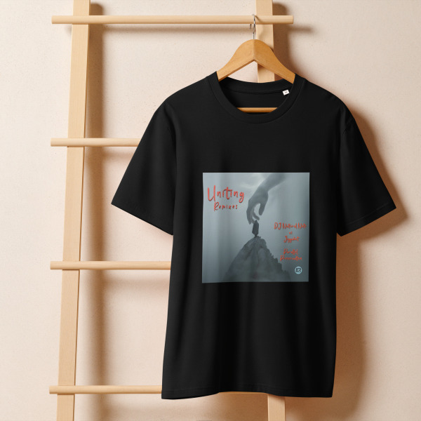 "Uniting - Remixes" by Electronic Rhythm - Unisex organic ribbed neck t-shirt - Image 2